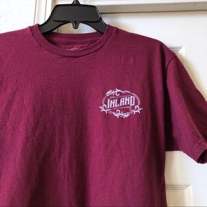 Inland Logo Maroon Mens T-Shirt